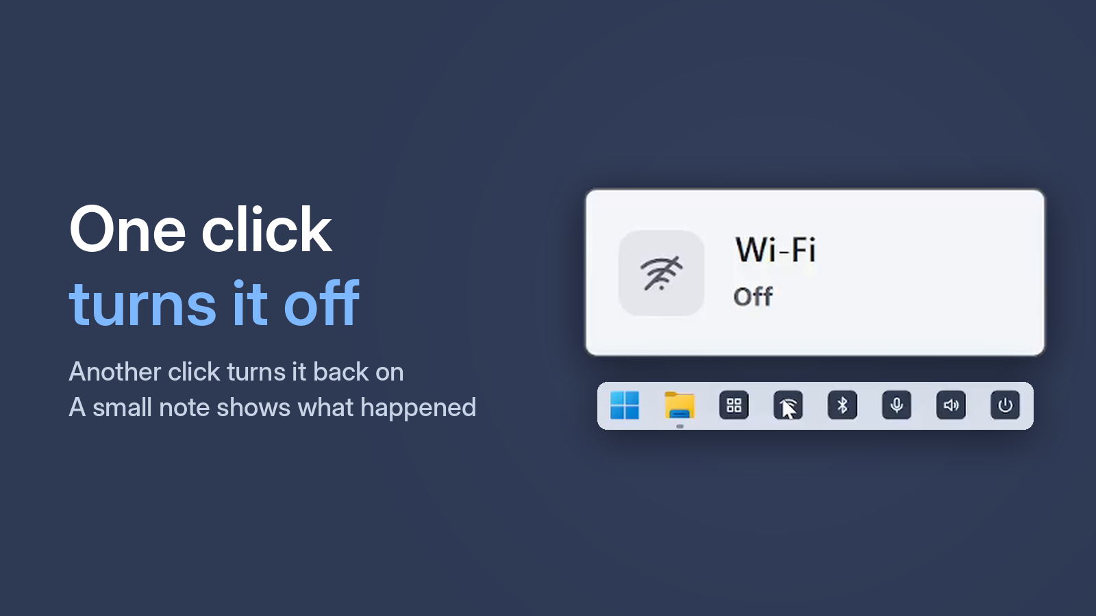 Click the Wi-Fi icon and Wi-Fi is off